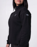 Black jacket with branding on a white background
#color_black